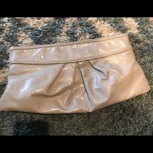 Grey Leather clutch